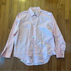 16.5 32/33 | MENS| Calvin Klein Long Sleeve Button Up | Coral